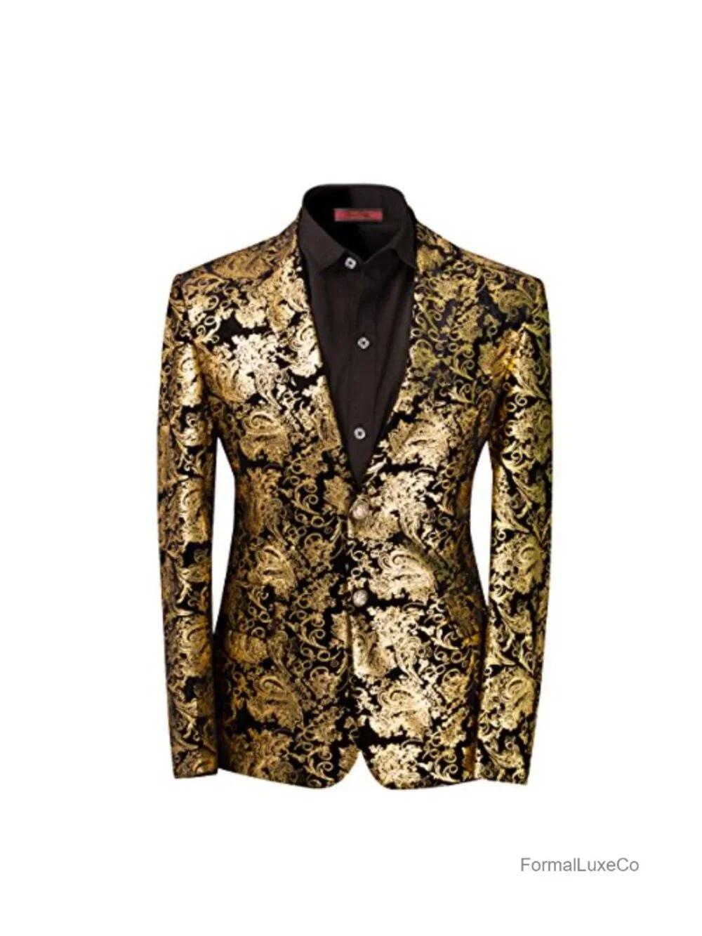 Men's Floral Suit Jacket Blazer Single-Breasted Notched Lapel Slim Fit